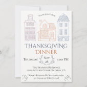 Invitation Scandinave à la fête de Thanksgiving (Devant)