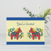 Invitation scandinave de partie de cheval de Dala (Debout devant)