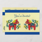 Invitation scandinave de partie de cheval de Dala (Devant / Derrière)