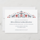 Invitation Scandinave folk Art Dala Horse Mariage (Devant)