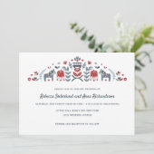 Invitation Scandinave folk Art Dala Horse Mariage (Debout devant)