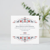 Invitation Scandinave folk Art Dala Horse Mariage (Debout devant)