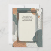 Invitation Scandinave Japandi Mariage Abstrait Sage Brown (Dos)