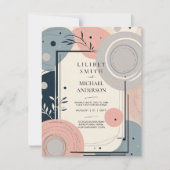 Invitation Scandinave Japandi Mariage thème Blush Blue (Devant)