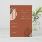 Invitation Scandinave Japandi Moderne Abstrait Dates d'enregi (Debout devant)