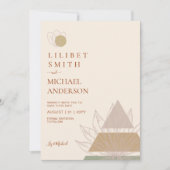 Invitation Scandinave Japandi Moderne Abstrait Dates d'enregi (Devant)