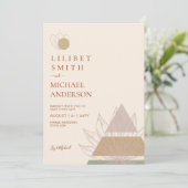 Invitation Scandinave Japandi Moderne Abstrait Dates d'enregi (Debout devant)