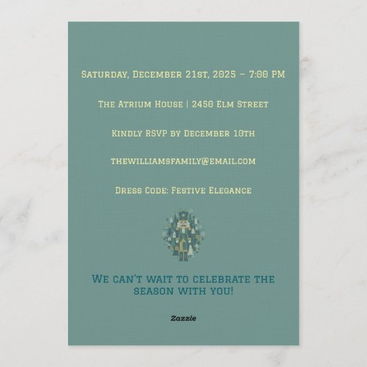 Invitation Scandinavian Christmas Nutcracker (Dos)