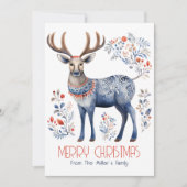 Invitation Scandinavian Folk Reindeer Christmas Party Invite (Devant)