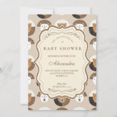 Invitation Scandinavian Safari Lion Baby Shower (Devant)
