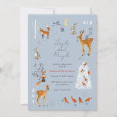 Invitation Scandinavian Woodland Animals Christmas Party (Devant)