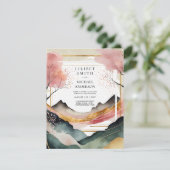 Invitation Scandinavie Japandi Mariage Nature Abstraite (Debout devant)