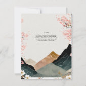 Invitation Scandinavie Japandi thème Mariage rose noir (Dos)