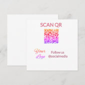 Invitation Scanner pour afficher le menu restaurant hôtel QR (Devant / Derrière)