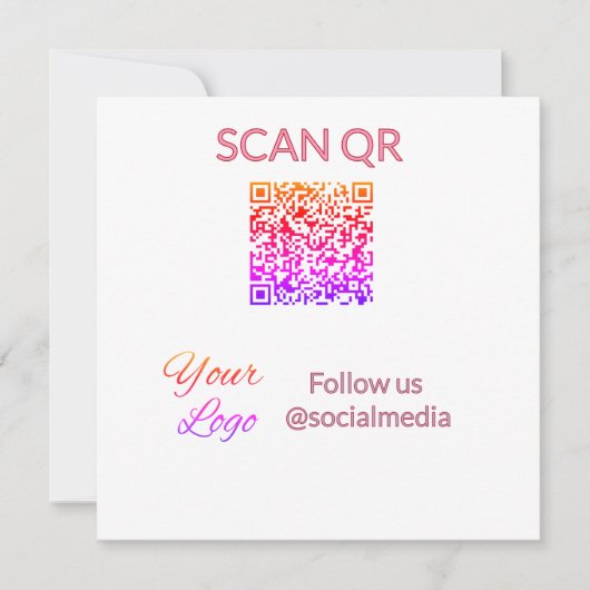 Invitation Scanner pour afficher le menu restaurant hôtel QR (Devant)