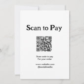Invitation Scanner pour payer la commande Code QR Ajouter un (Dos)