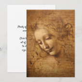 Invitation Scapigliata de Léonard de Vinci, Chef d'une femme (Devant / Derrière)