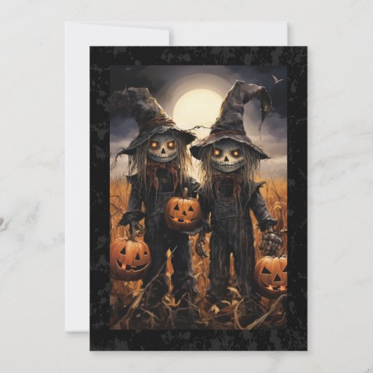Invitation Scarecrow et Citrouilles gothiques dans le Cornfie (Dos)