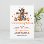 Invitation Scarecrow Friendsgiving Feed Thanksgiving Dîner (Debout devant)