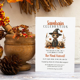 Invitation Scarecrow Samhain Harvest Halloween Party