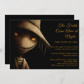 Invitation Scarecrow Shadows Halloween Costume Party Invitati (Devant / Derrière)