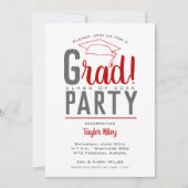 Invitation Scarlet et Grey Graduation Party (Devant)