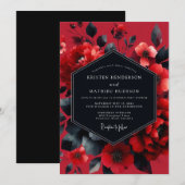 Invitation Scarlet Moody Bloom Wedding (Devant / Derrière)