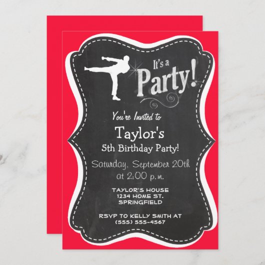 Invitation Scarlet Red Martial Arts (Devant / Derrière)