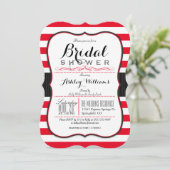 Invitation Scarlet Red Stripes; Élégante Fête des mariées (Debout devant)