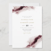 Invitation SCARLETT | Boho Burgundy Gold Watercolor Mariage (Devant)