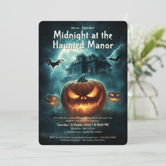 Invitation Scary Éffrayant Haunted House Adult Halloween Part (Debout devant)