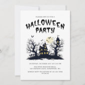 Invitation Scary Haunted House Moderne Adultes Halloween Part (Devant)