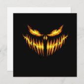 Invitation Scary Pumpkin Halloween Face Gift Idea (Devant / Derrière)