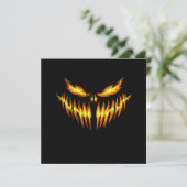 Invitation Scary Pumpkin Halloween Face Gift Idea (Debout devant)