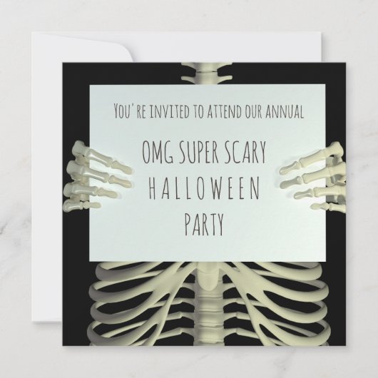 Invitation Scary Skeleton Éffrayant Halloween Party Invitatio (Devant)
