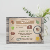 INVITATION SCAVENGER CHASSE ANNIVERSAIRE DE ENFANT PARTY GARD (Debout devant)