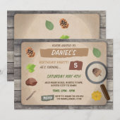 INVITATION SCAVENGER CHASSE ANNIVERSAIRE DE ENFANT PARTY GARD (Devant / Derrière)