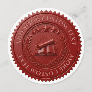 Invitation Sceau de certificat en cire rouge 3D modifiable pe