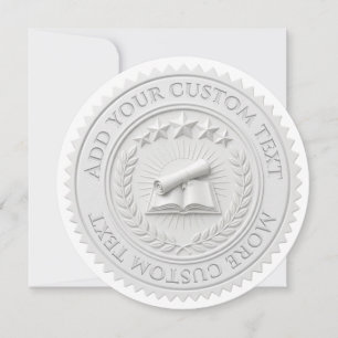 Invitation Sceau de certificat en feuille de cire blanche 3D