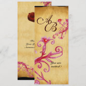 Invitation SCEAU DE CIRE  BAIES MAGIQUES  MONOGRAMME,Parchemi (Devant / Derrière)