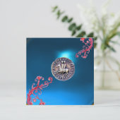 Invitation SCEAU DES CHEVALIERS MODÈLE Saphir bleu (Debout devant)