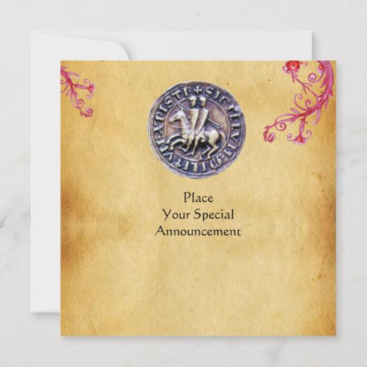 Invitation SCEAU DES CHEVALIERS TEMPLAR gem violet (Dos)