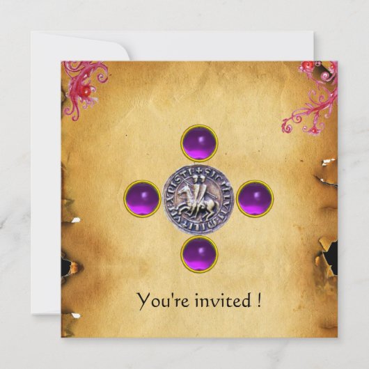Invitation SCEAU DES CHEVALIERS TEMPLAR gem violet (Devant)