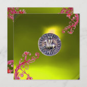 Invitation SCEAU DU MODÈLE DE CHEVALIERS topaz jaune (Devant / Derrière)