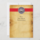 Invitation SCEAU DU MODÈLE DES CHEVALIERS, Parchemin Monogram (Dos)