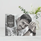 Invitation Sceau noir de graduation Photo Graduation Invitati (Debout devant)