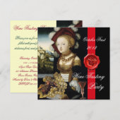 INVITATION SCEL EN CIRE POUR FÊTE DE DÉGUSTATION DE VIN DE VI (Devant / Derrière)