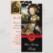 INVITATION SCELLEMENT À LA CIRE POUR FÊTE DE DÉGUSTATION DE V (Devant / Derrière)