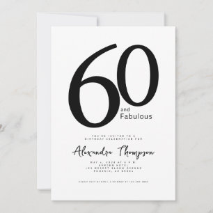 Invitation Scénario 60 ans et Fabuleux Fête d'anniversaire 60