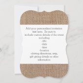Invitation Scénario Burlap Triple Script Monogramme (Dos)